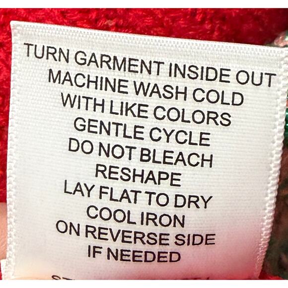 Major Label XS Red Christmas Flamingo Palm Tree Sweater Vest Holdiay Ugly EUC - Picture 9 of 10